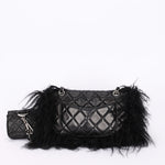 Ultra-Rare Chanel Tibet Single Flap with Mini Pouch Black Mongolian Lambskin 2008 SHW