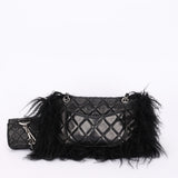 Ultra-Rare Chanel Tibet Single Flap with Mini Pouch Black Mongolian Lambskin 2008 SHW