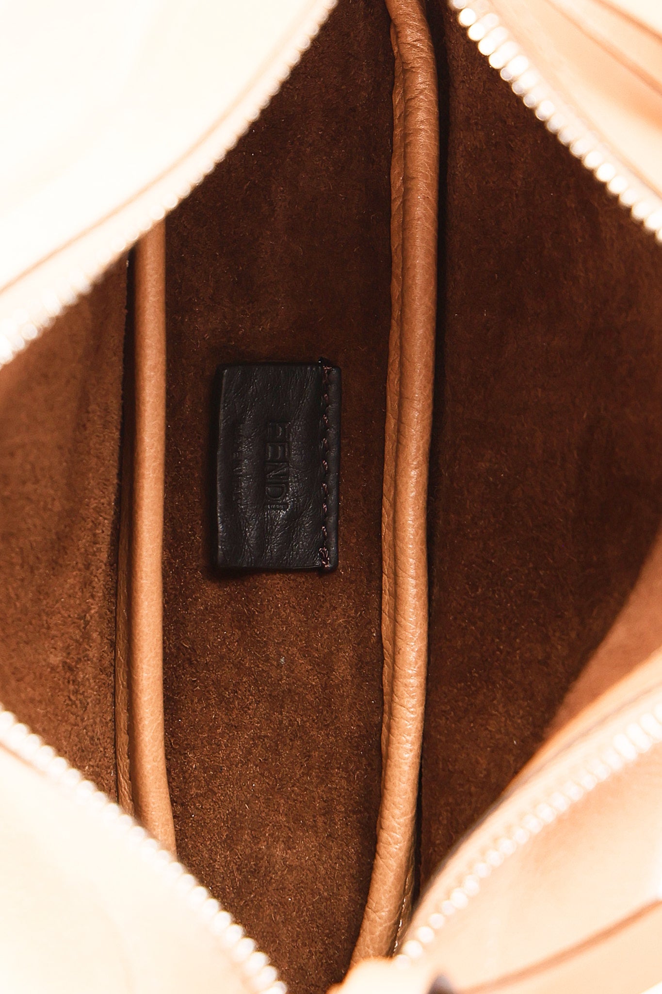 Fendi Baguette-Style Shoulder Bag - Tan Smooth Calfskin, Tonal FF Logo