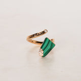 Bvlgari Gelato Ring with Green Malachite, Size US 4.75