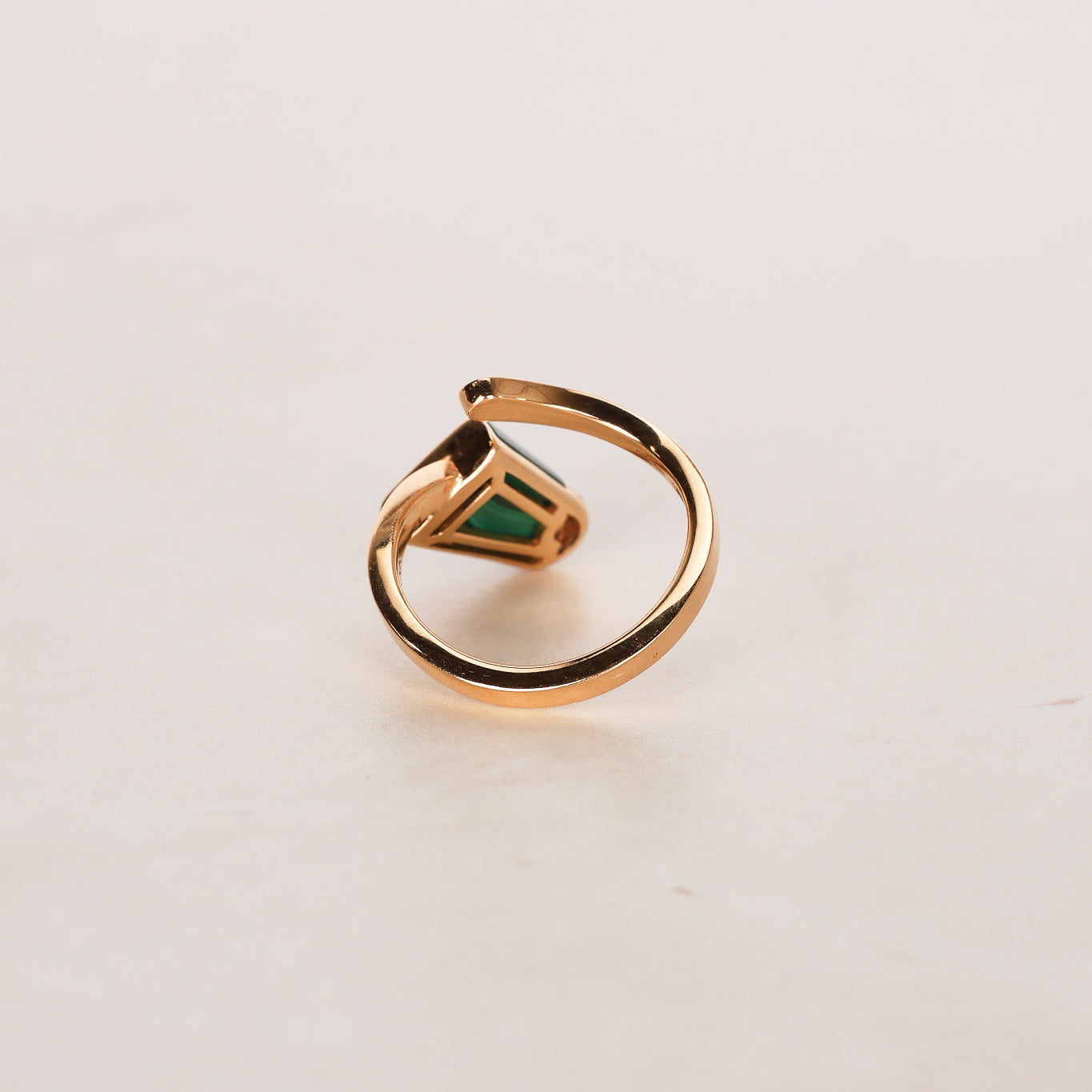 Bvlgari Gelato Ring with Green Malachite, Size US 4.75