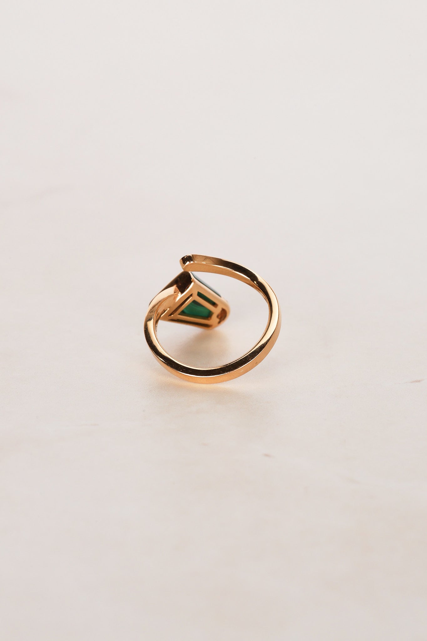 Bvlgari Gelato Ring with Green Malachite, Size US 4.75