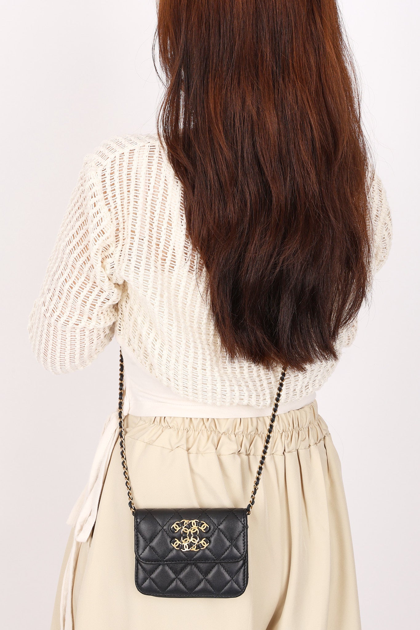 Chanel CC Belt Bag Black Lambskin AGHW