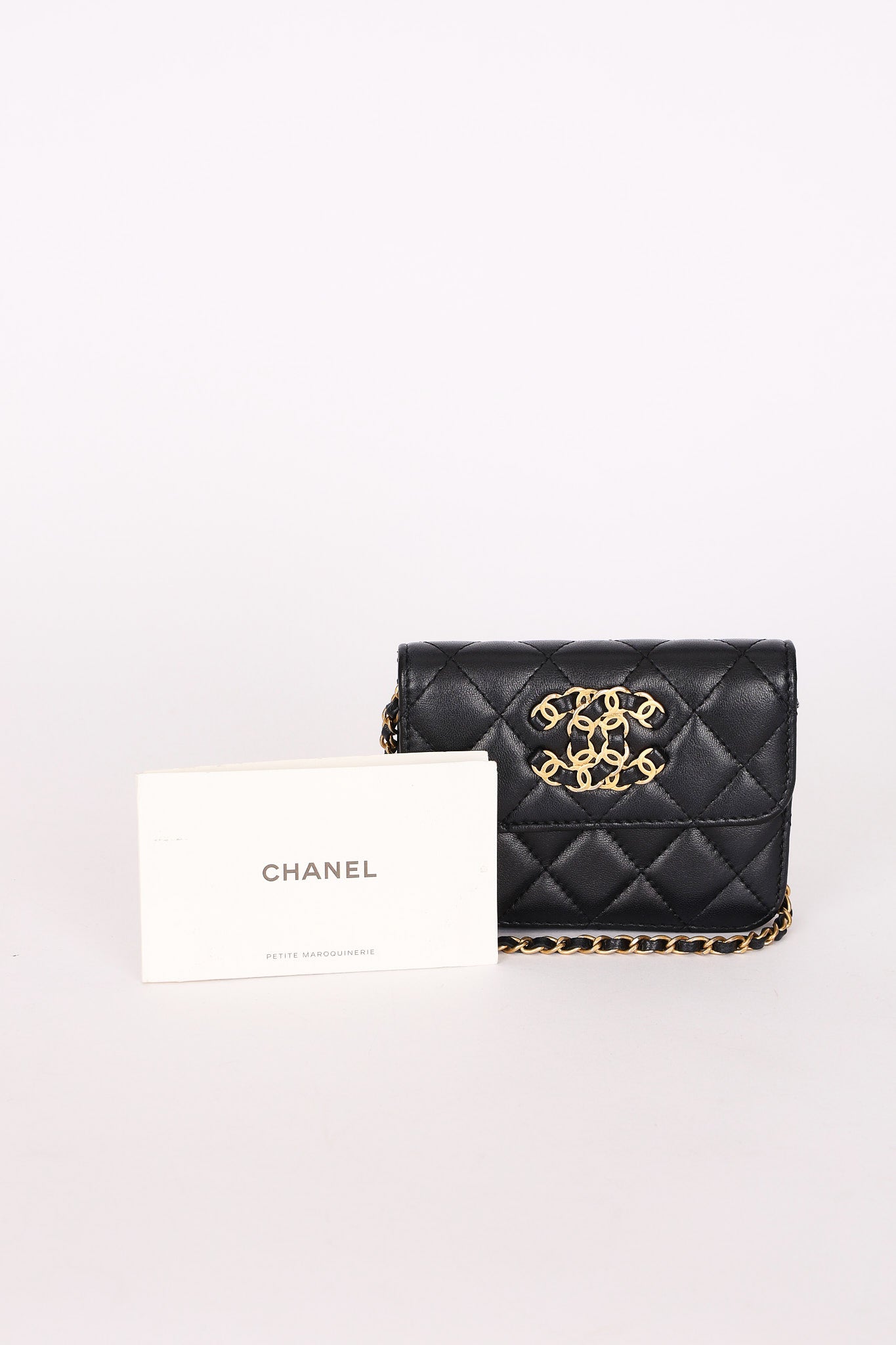 Chanel CC Belt Bag Black Lambskin AGHW