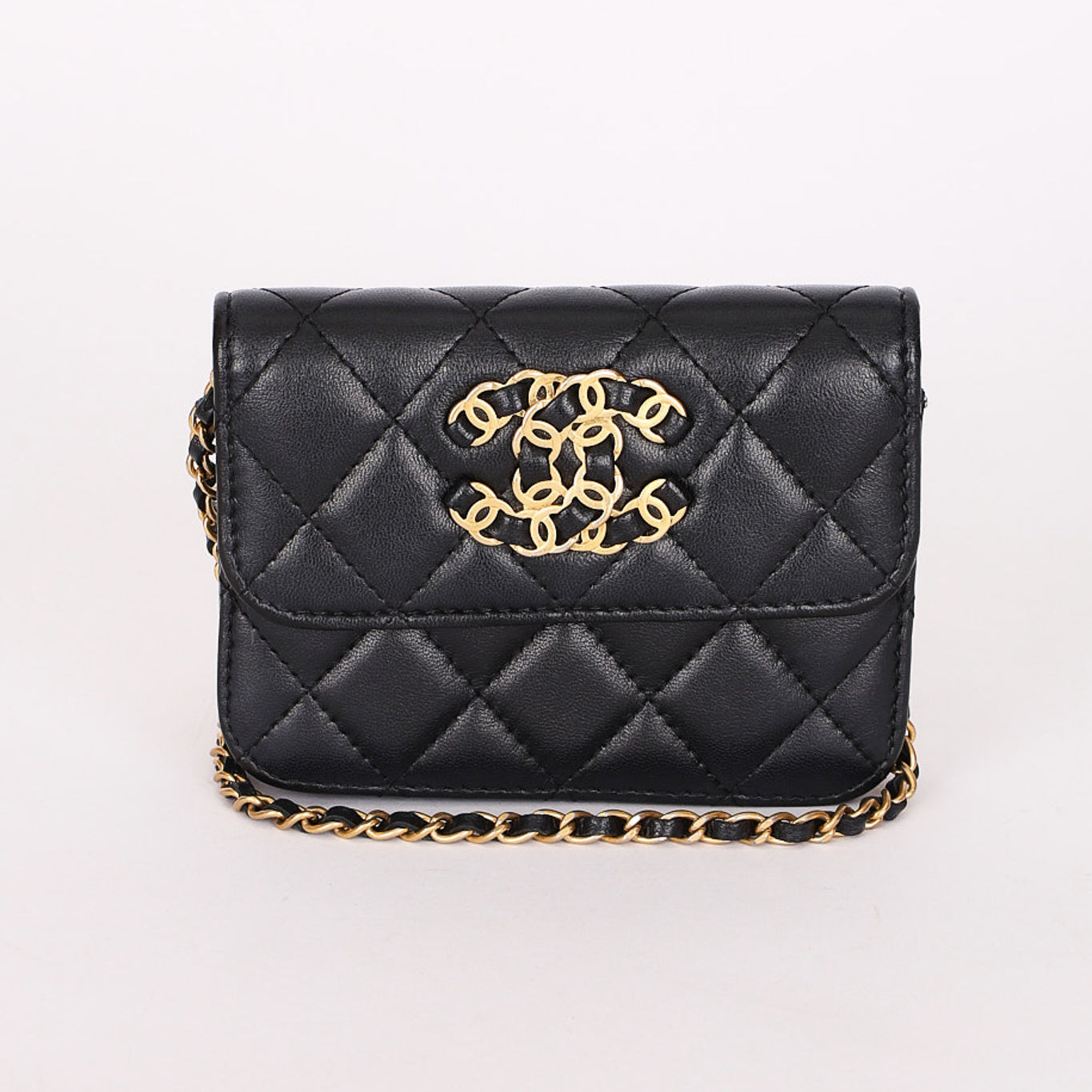 Chanel CC Belt Bag Black Lambskin AGHW
