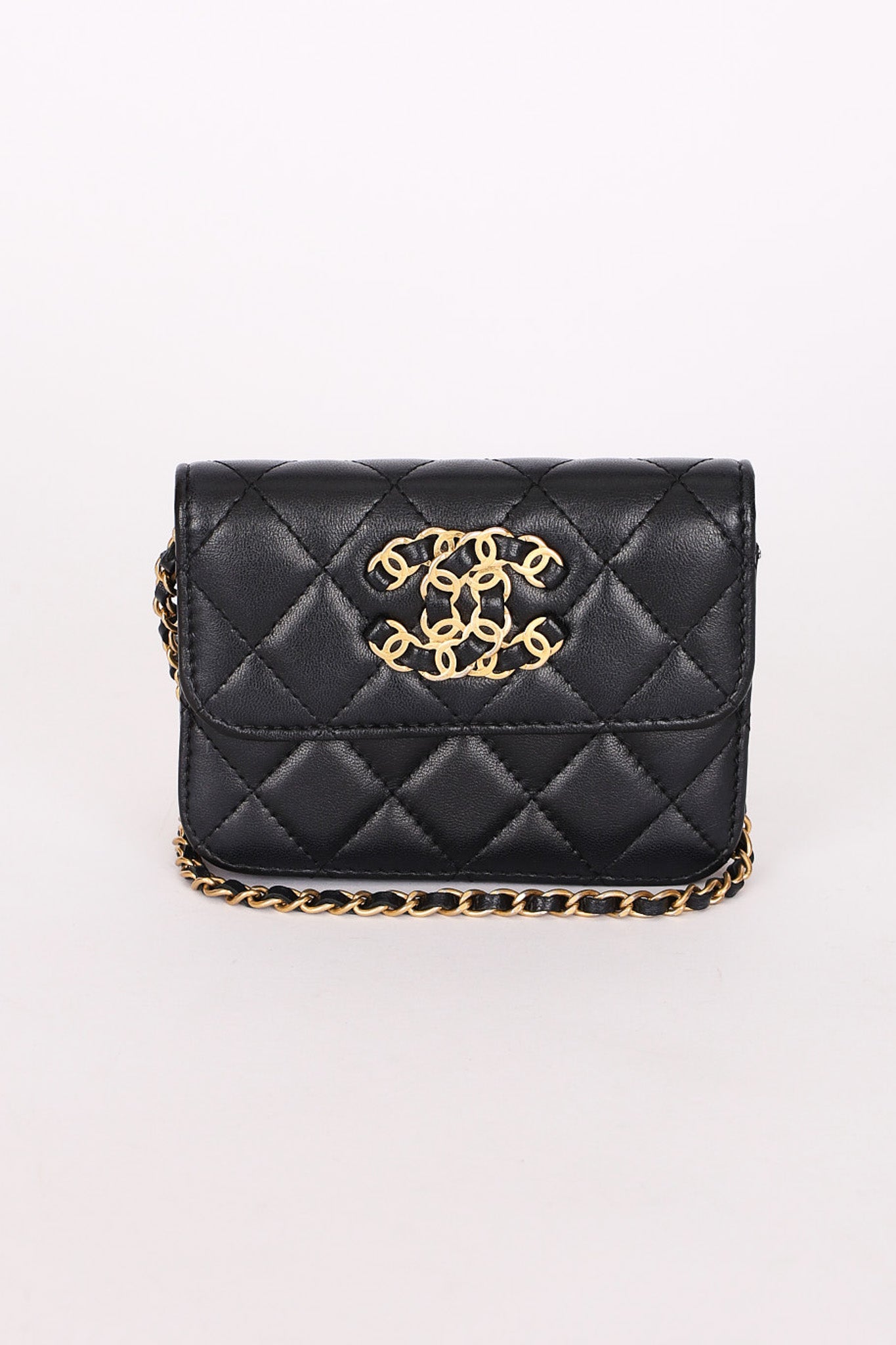 Chanel CC Belt Bag Black Lambskin AGHW