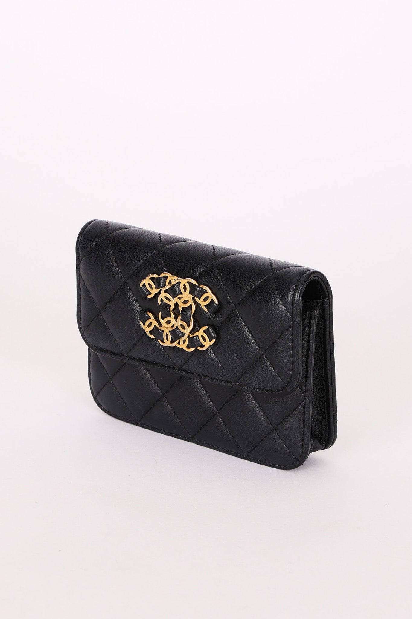 Chanel CC Belt Bag Black Lambskin AGHW