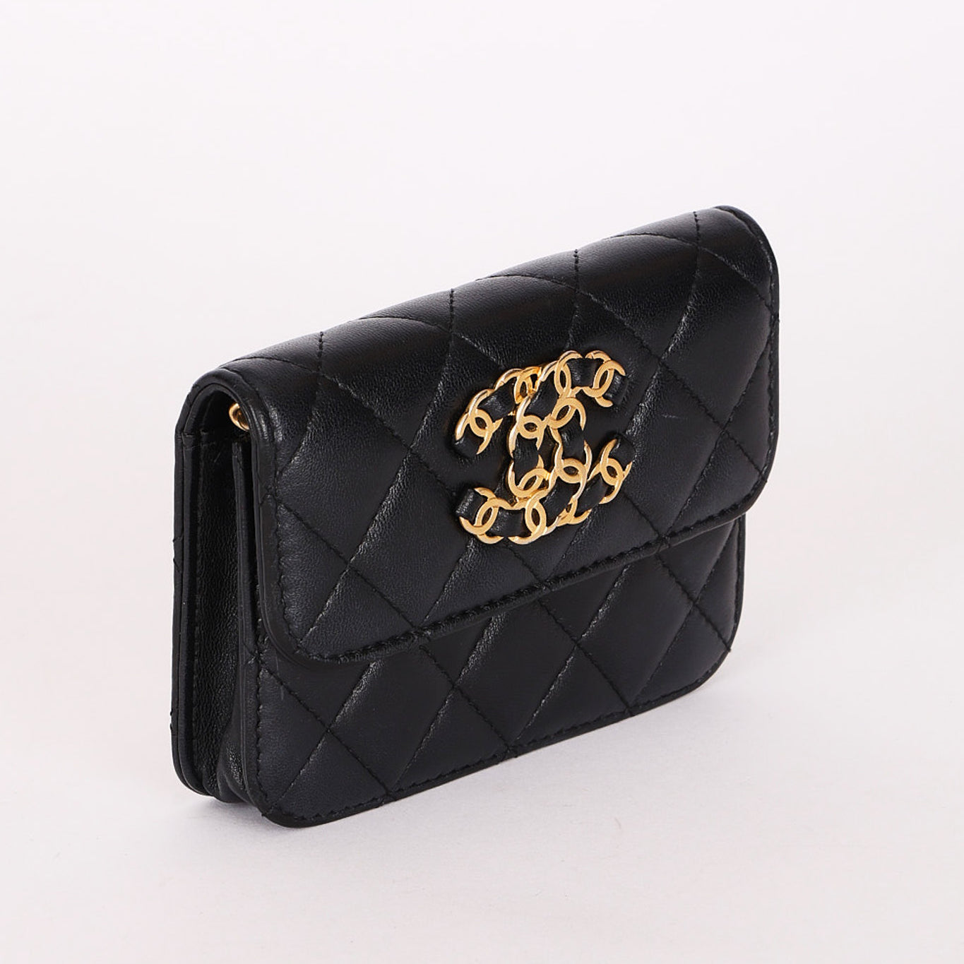 Chanel CC Belt Bag Black Lambskin AGHW