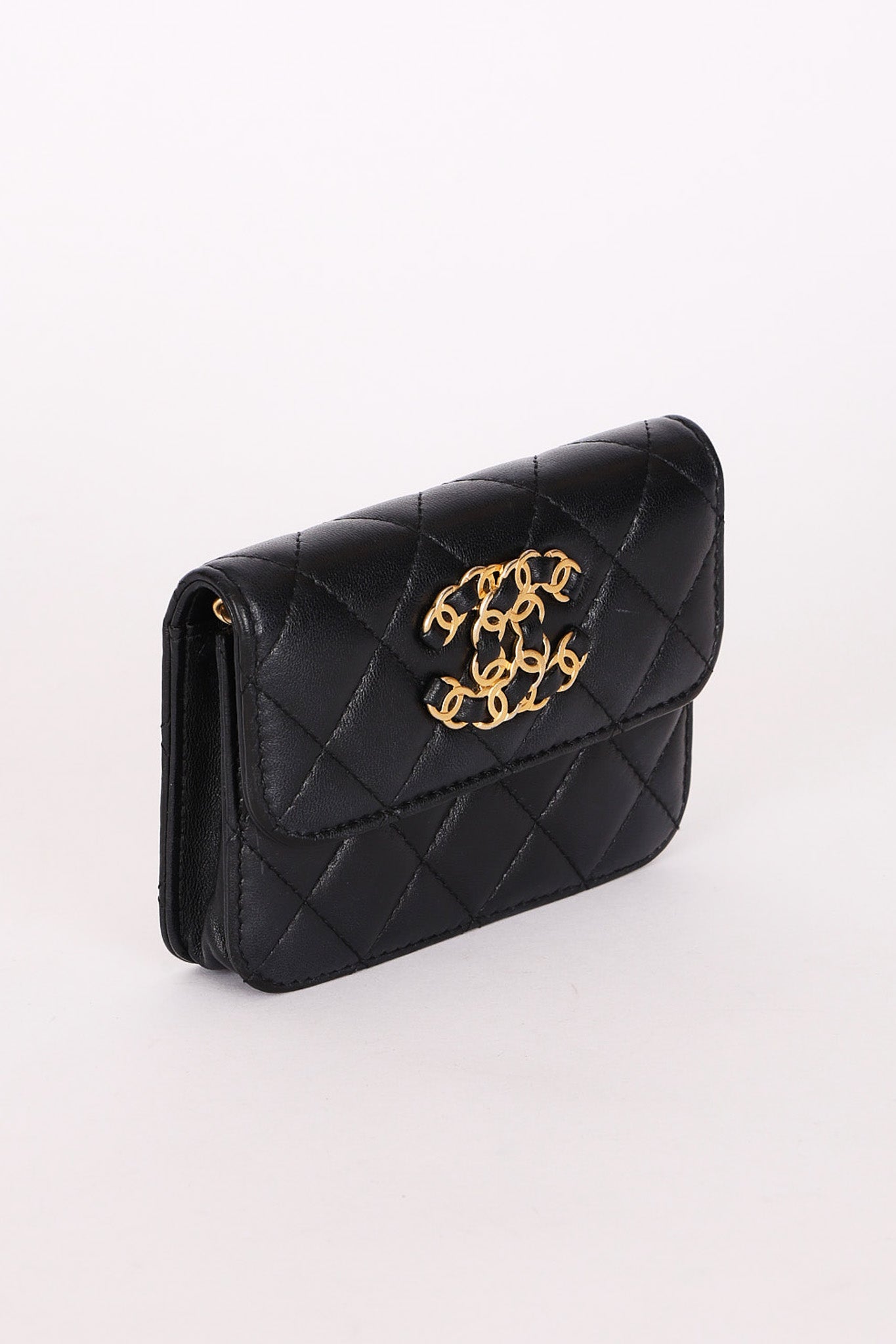 Chanel CC Belt Bag Black Lambskin AGHW