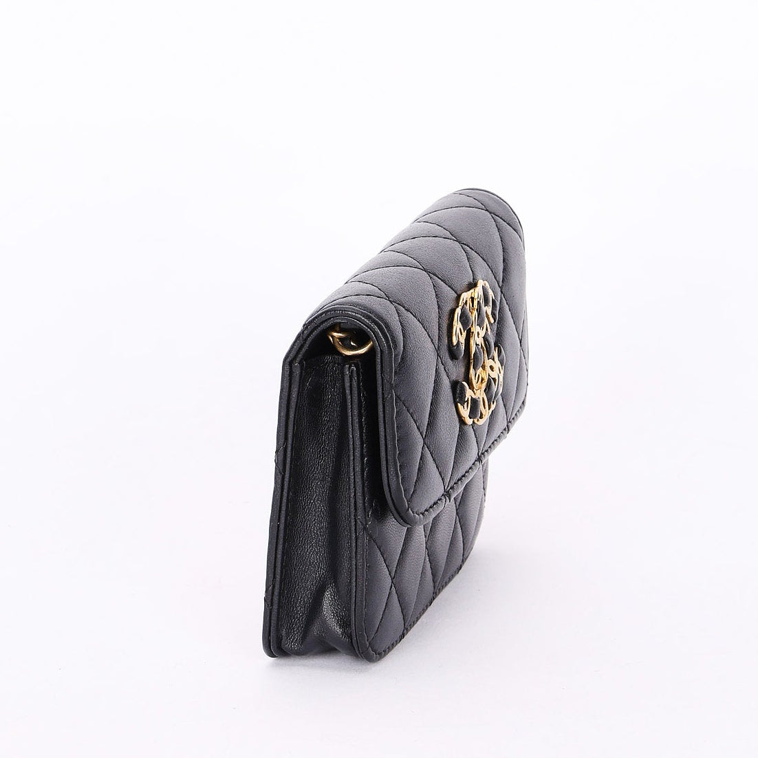 Chanel 19 Flap Coin Purse with Chain Black Goatskin 2021 AGHW