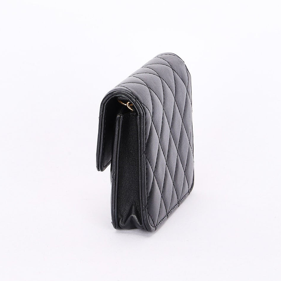 Chanel 19 Flap Coin Purse with Chain Black Goatskin 2021 AGHW