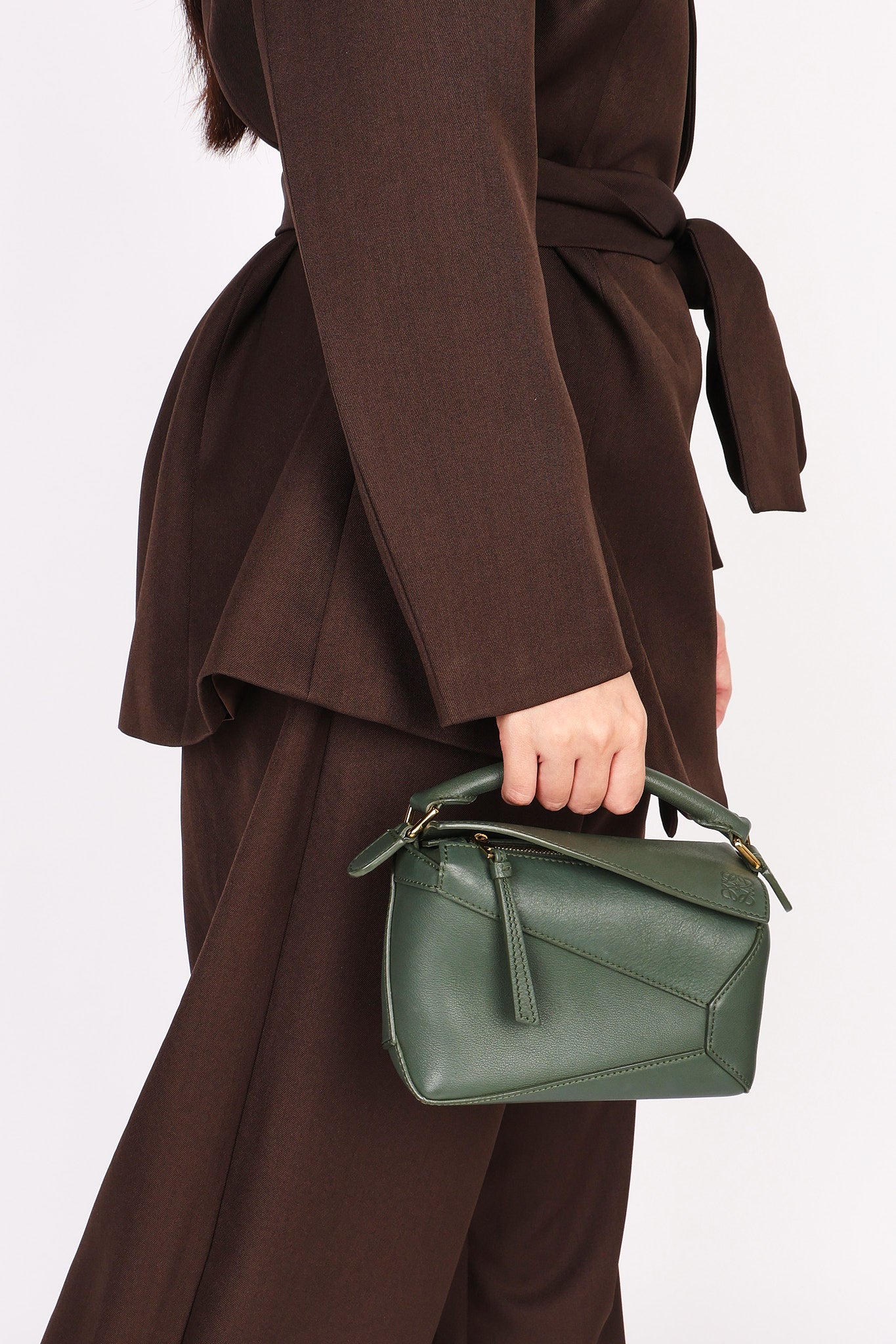 Loewe Mini Puzzle Edge Bag Dark Green