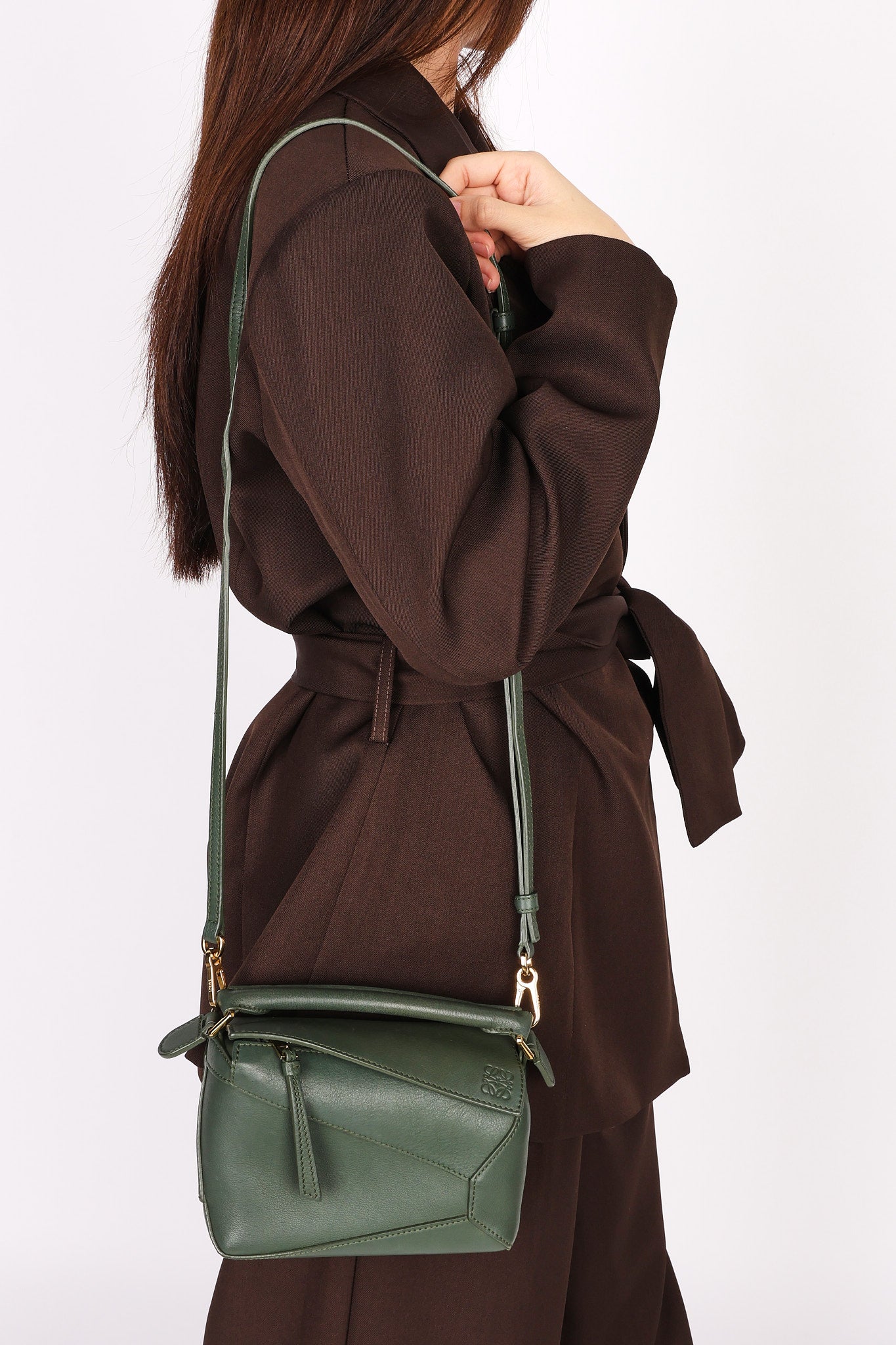 Loewe Mini Puzzle Edge Bag Dark Green