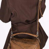 Limited Edition Loewe Small Featherlight Puzzle Bag Brown Nubuck 2025