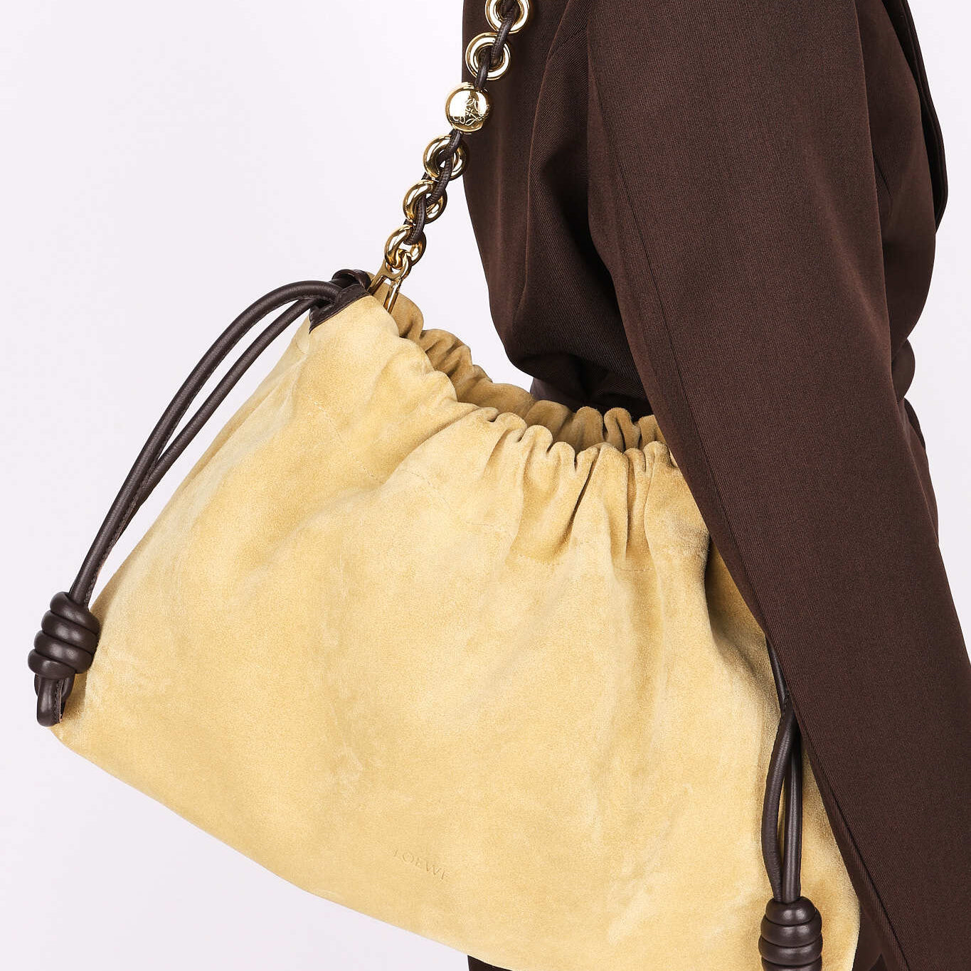 Loewe Large Flamenco Donut Chain Bag Suede