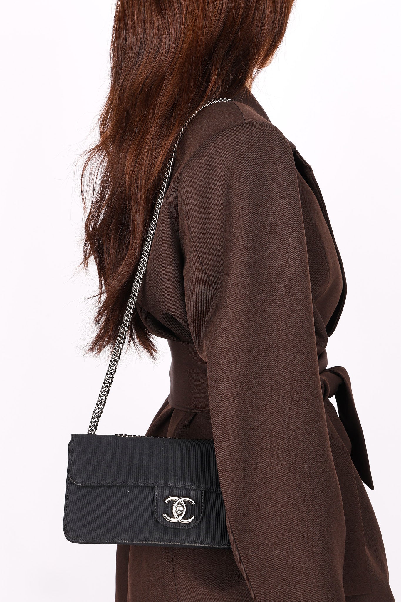 Chanel Mini East West Flap Black Canvas 2009 DSHW