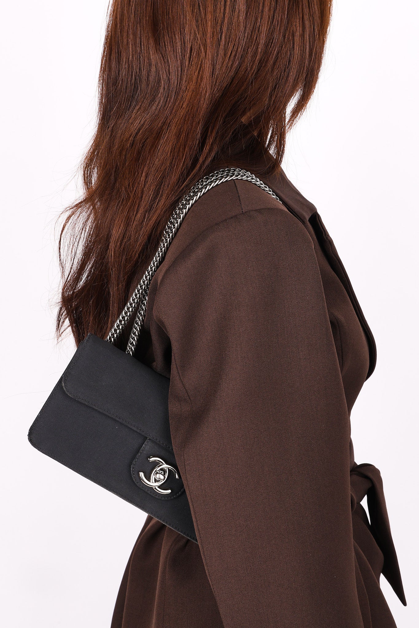 Chanel Mini East West Flap Black Canvas 2009 DSHW
