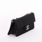 Chanel East-West Flap - Black Canvas, Silver CC Turnlock