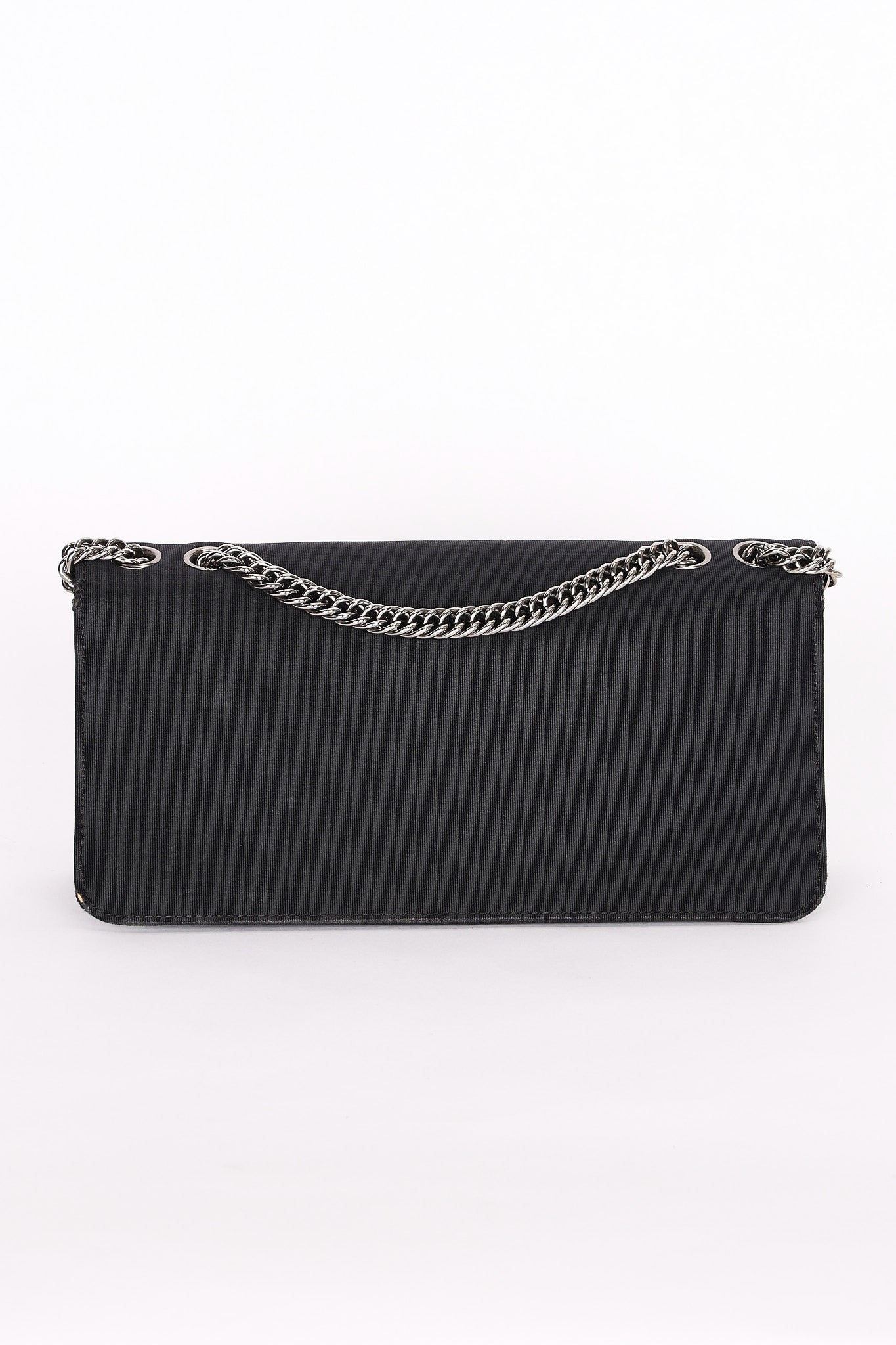 Chanel East-West Flap - Black Canvas, Silver CC Turnlock