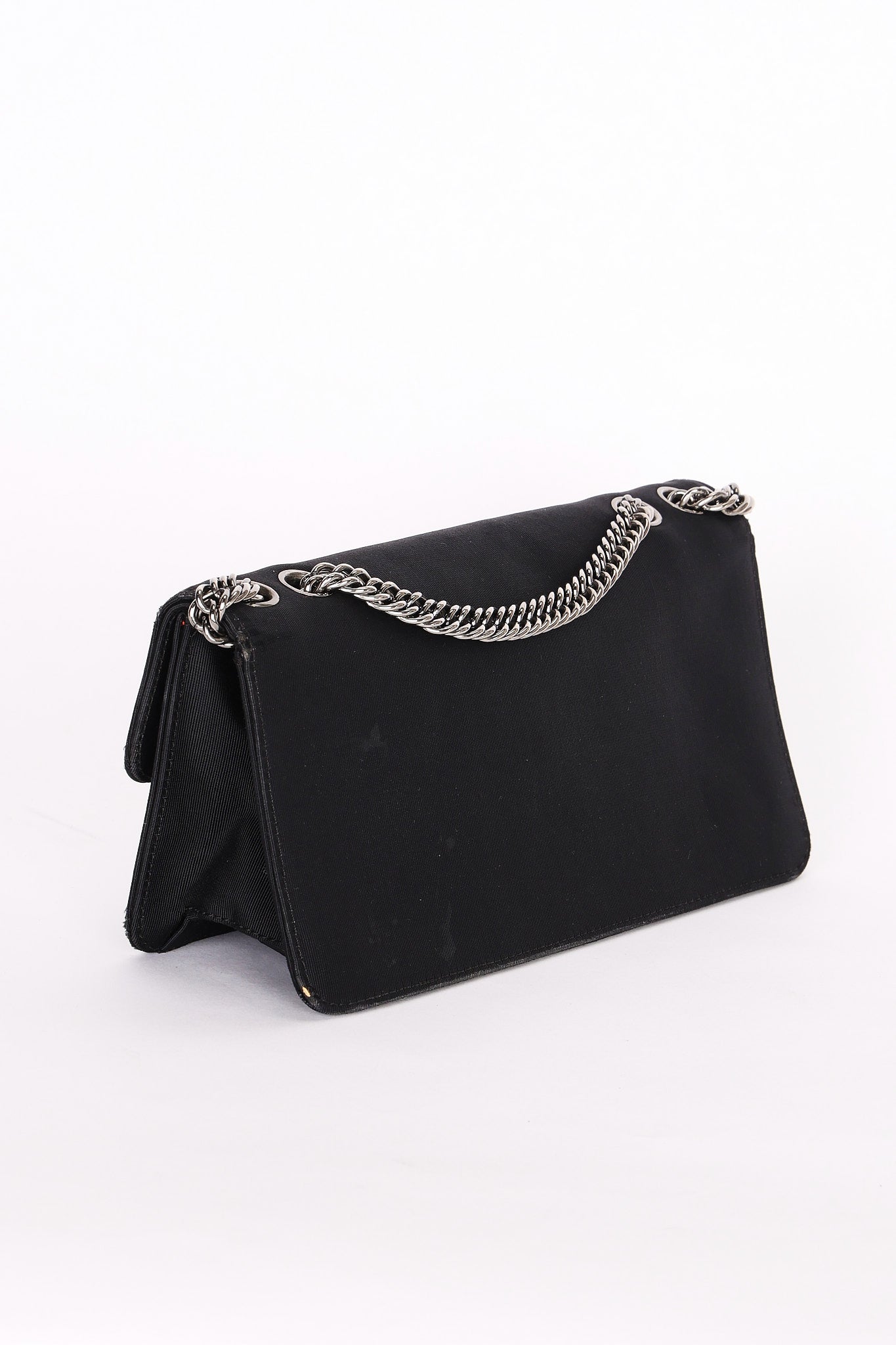 Chanel East-West Flap - Black Canvas, Silver CC Turnlock