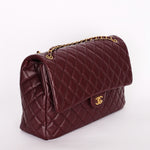 Chanel Classic Flap, Jumbo - Burgundy Pebbled Calfskin, Gold Hardware