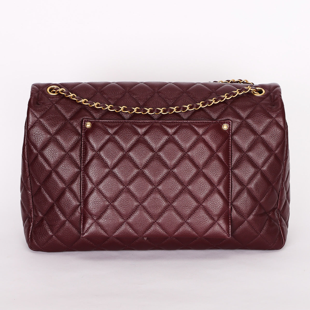 Chanel Classic Flap, Jumbo - Burgundy Pebbled Calfskin, Gold Hardware