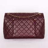 Chanel Classic Flap, Jumbo - Burgundy Pebbled Calfskin, Gold Hardware