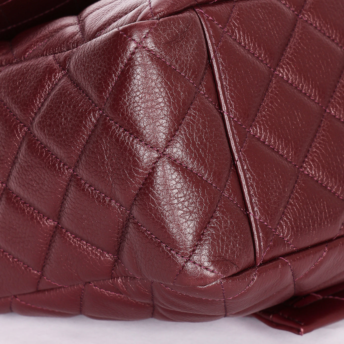 Chanel Classic Flap, Jumbo - Burgundy Pebbled Calfskin, Gold Hardware