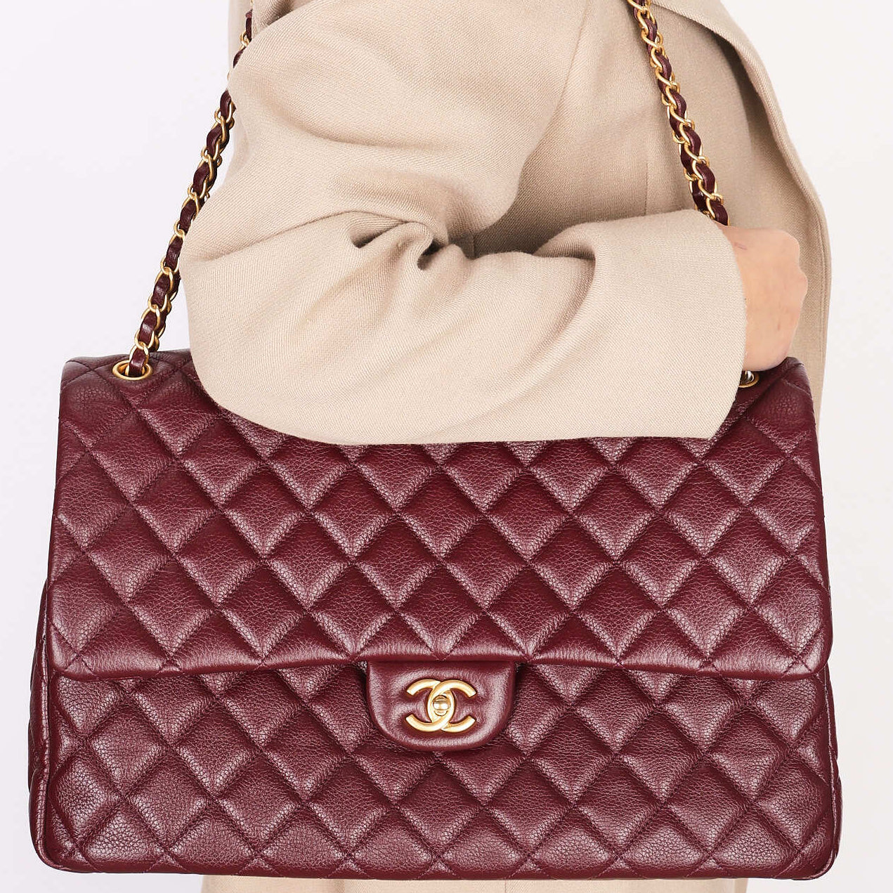 Chanel XXL Travel Single Flap Bordeaux Caviar 2024 AGHW