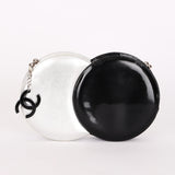 Chanel Double Circle Clutch Bicolor Lambskin and Patent 2007 SHW