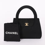 Ultra-Rare Chanel Turnlock Kelly Black Silk Rope 1998 24K GP