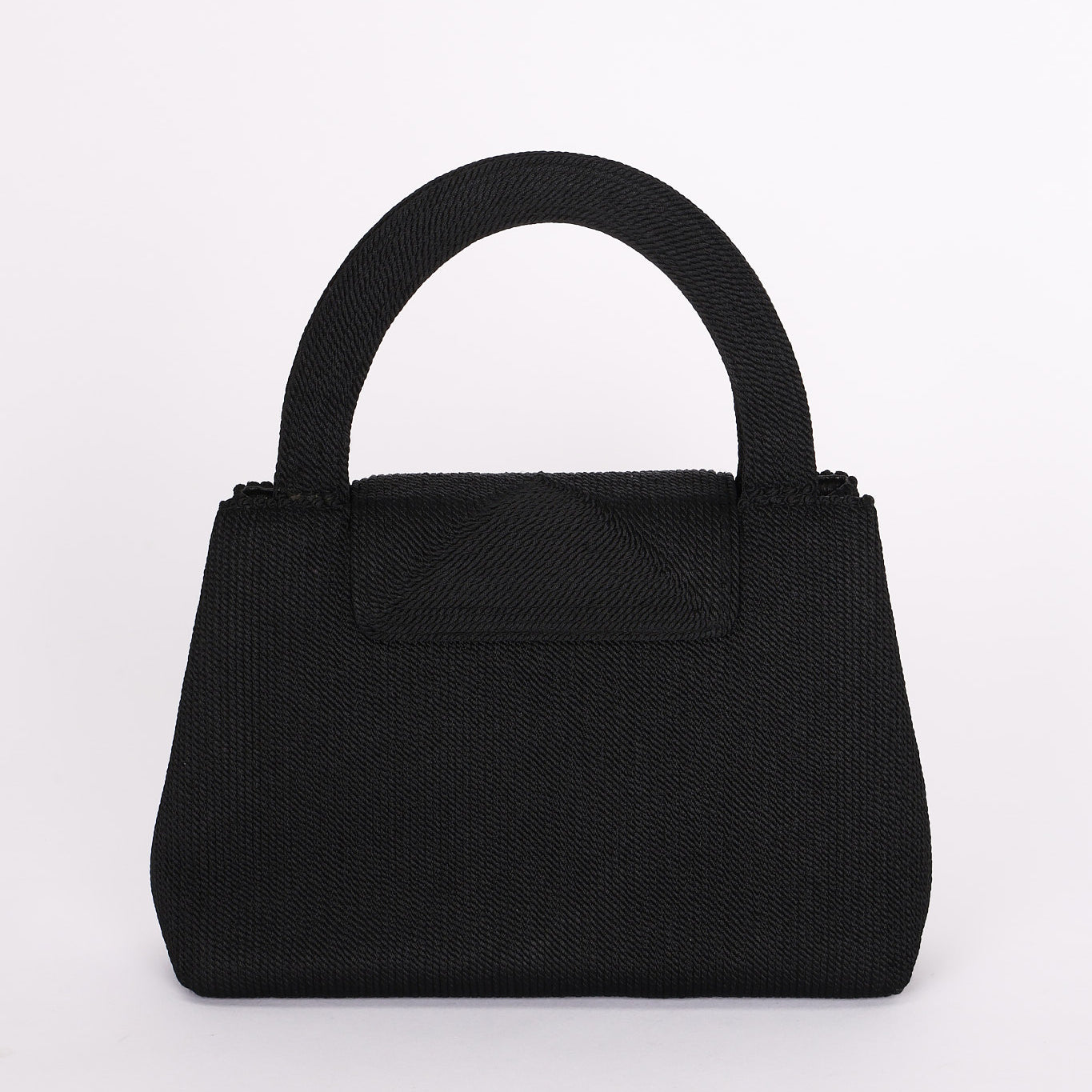 Ultra-Rare Chanel Turnlock Kelly Black Silk Rope 1998 24K GP