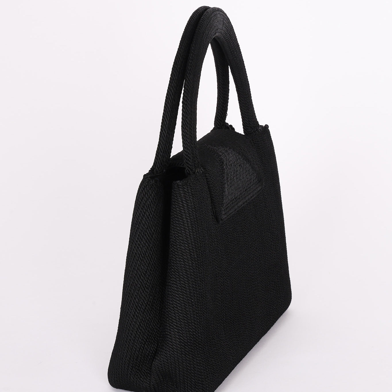 Ultra-Rare Chanel Turnlock Kelly Black Silk Rope 1998 24K GP