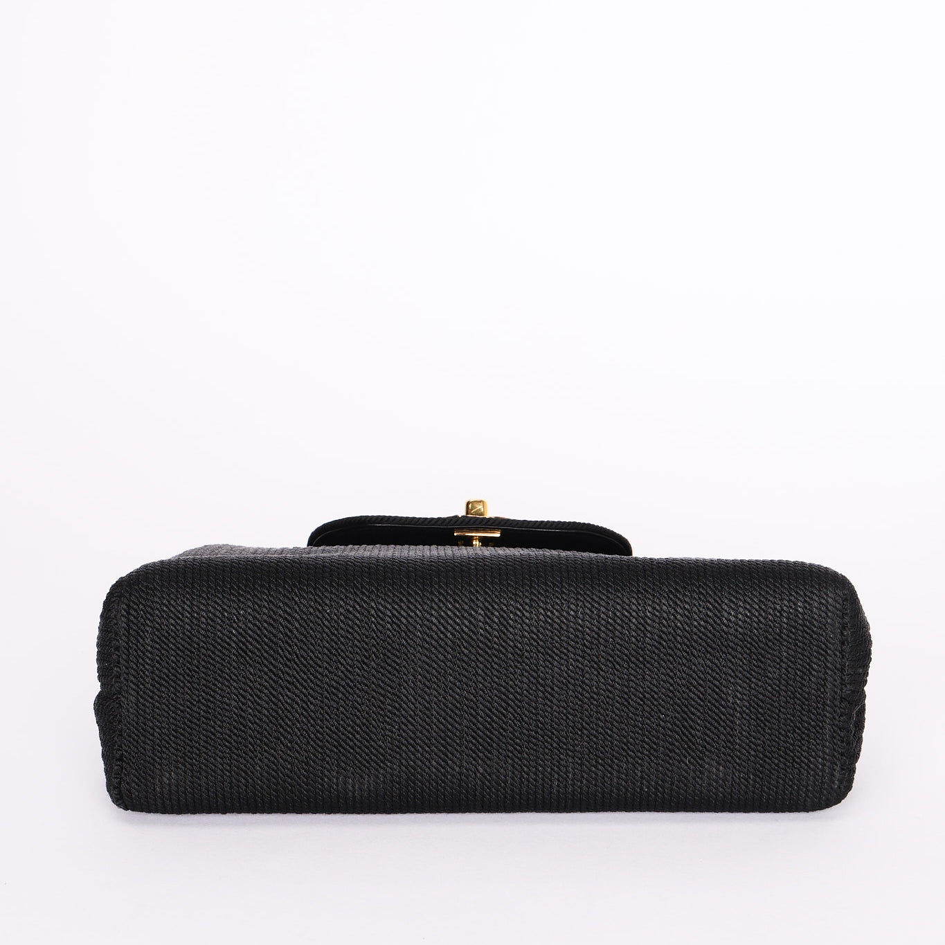 Ultra-Rare Chanel Turnlock Kelly Black Silk Rope 1998 24K GP