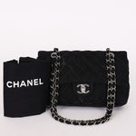 Chanel 20B Medium Classic Single Flap Black Denim 2020 SHW