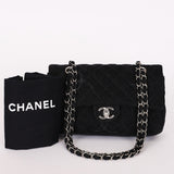 Chanel 20B Medium Classic Single Flap Black Denim 2020 SHW
