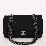 Chanel 20B Medium Classic Single Flap Black Denim 2020 SHW