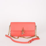 Louis Vuitton Sweet Coral Leather Bloom Wallet on Chain