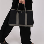 Hermès Garden Party 30 Noir Toile and Gris Meyer Negonda 2022 PHW (DONE)