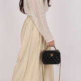 Chanel Small Pick Me Vanity Case Black Patent 2023 AGHW