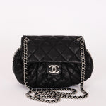 Chanel Medium Chain Around Shoulder Bag Black Lambskin 2016 SHW