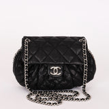 Chanel Medium Chain Around Shoulder Bag Black Lambskin 2016 SHW