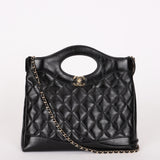Chanel Mini 31 Shopping Bag Black Shiny Crinkled Calfskin 2024 GHW