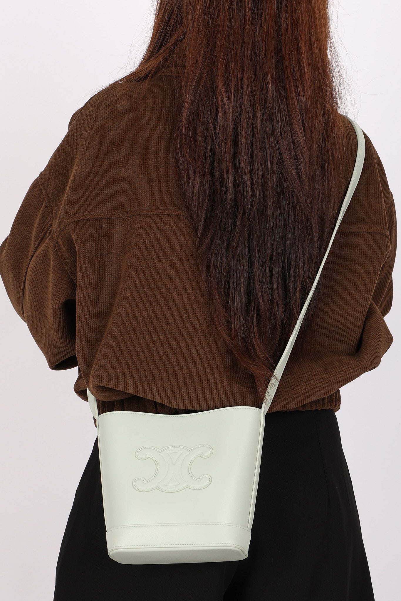 Celine Mini Cuir Triomphe Bucket Bag Mint Smooth Calfskin