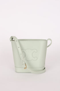 Celine Mini Cuir Triomphe Bucket Bag Mint Smooth Calfskin