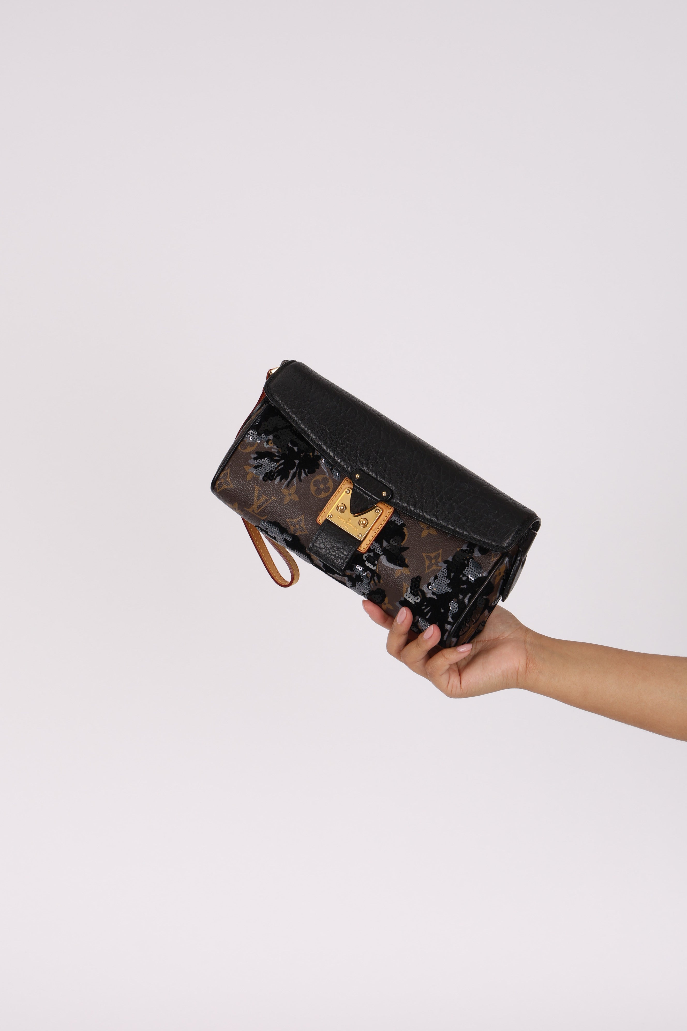 Louis Vuitton Monogram Fleur de Jais Manege Clutch