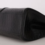 Saint Laurent Croc Embossed Whipstitch Top Handle Bag