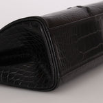 Saint Laurent Croc Embossed Whipstitch Top Handle Bag