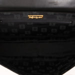 Saint Laurent Croc Embossed Whipstitch Top Handle Bag