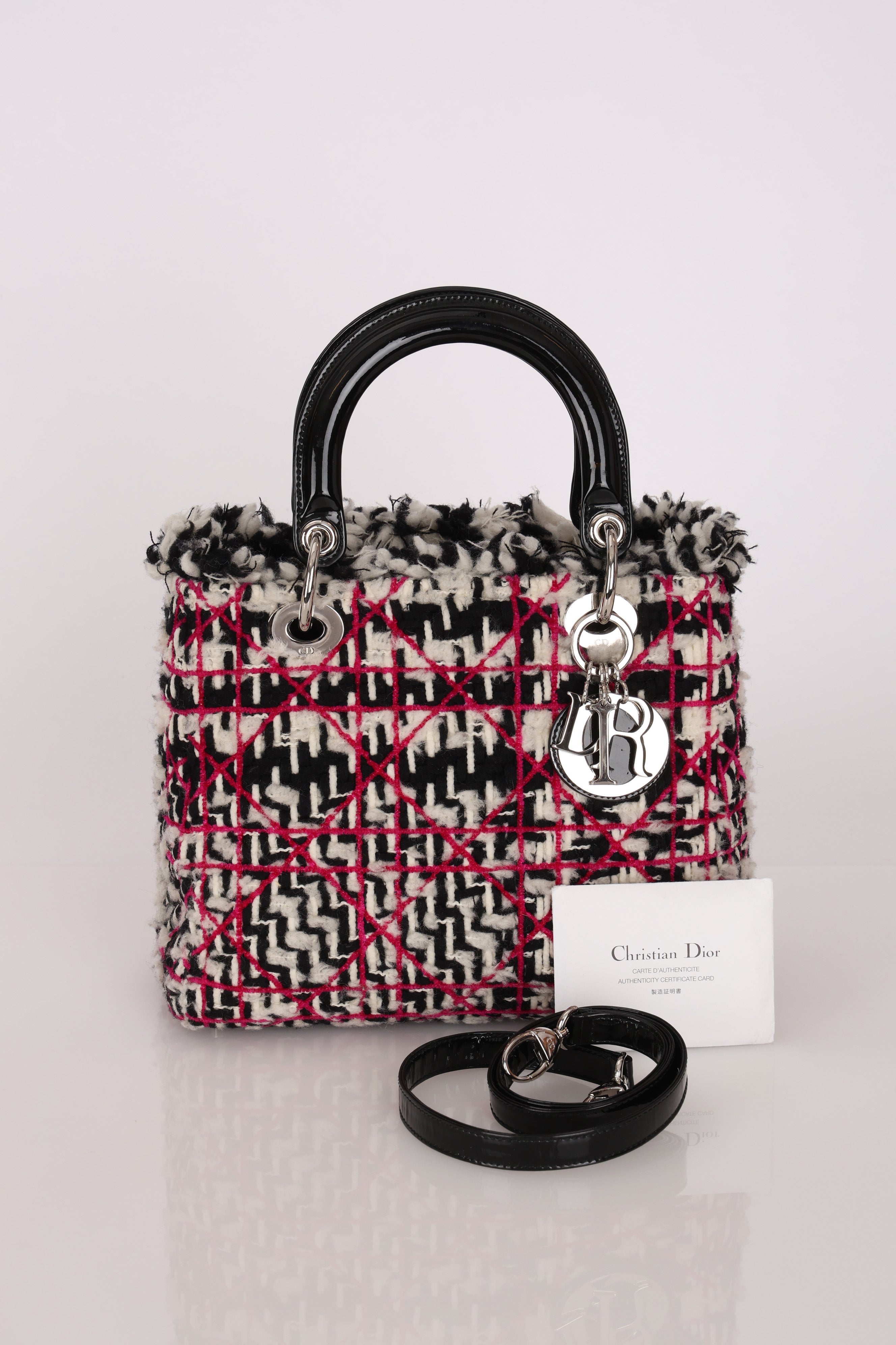Dior Medium Lady Tweed with Patent